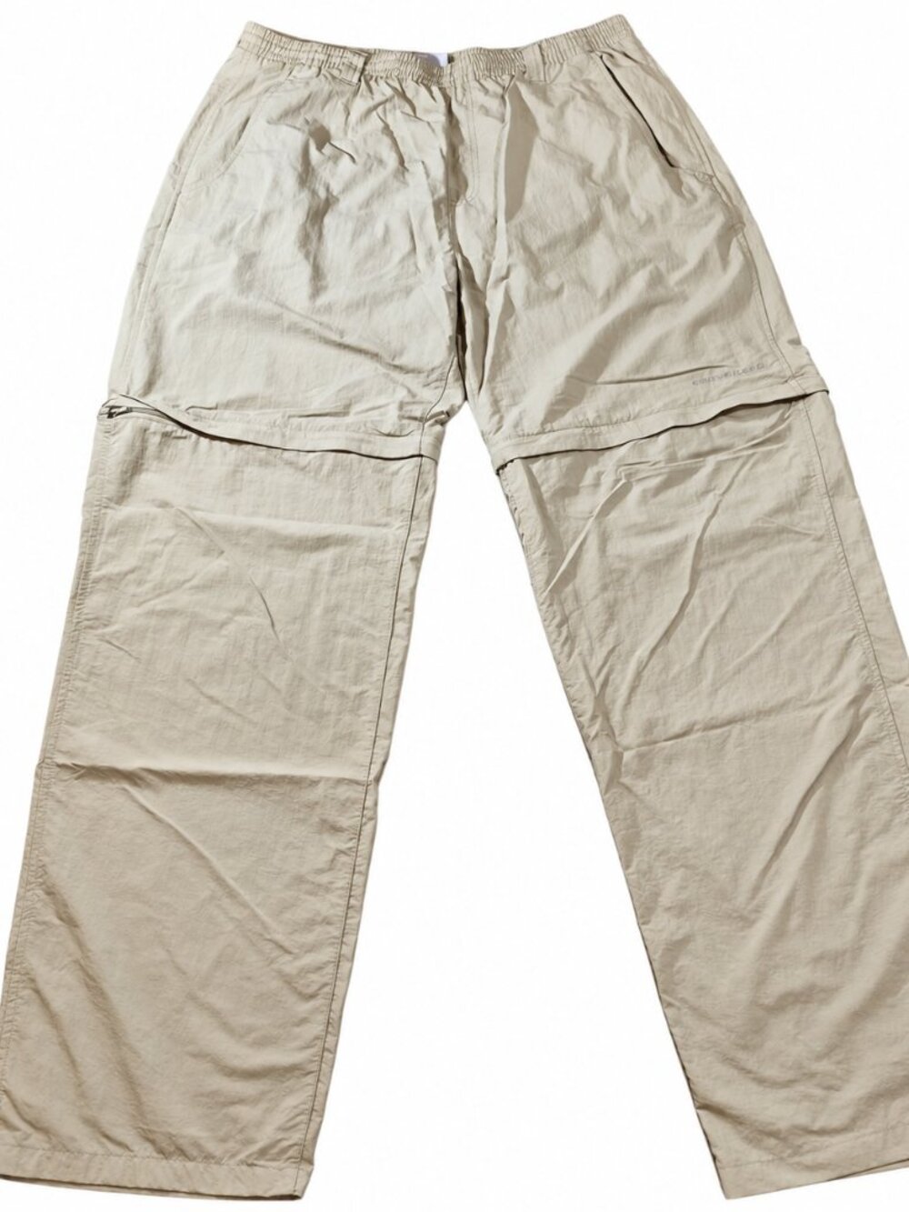 Columbia PFG Men's Khaki Convertible Fishing Pants Large 32L Nylon Zip Off